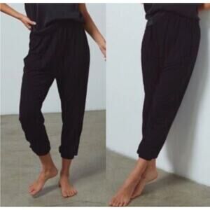 Lunya Soft Modal Draped Jogger Pants XS Black Quiet Luxury Athleisure Minimalist